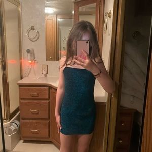Blue mini dress